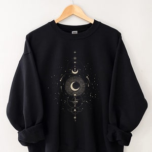 Celestial Aesthetic Vintage Boho Sweatshirt, Astrology Sun and Moon Sweatshirt, Aesthetic Vintage Sweatshirt, Women’s Vintage Sweatshirt