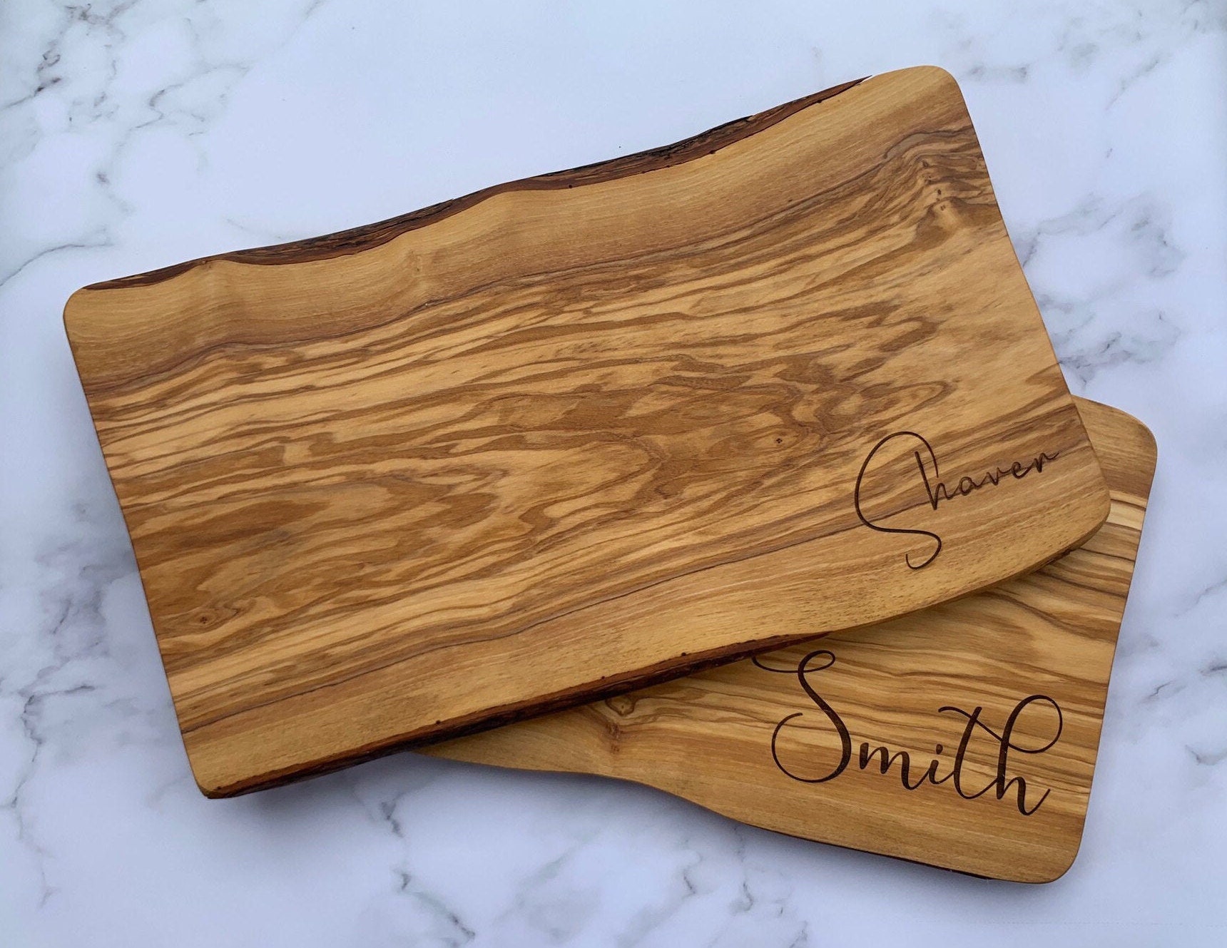 Rustic Cutting Board, Serving Cheese Board Handmade From Tunisian Olive Wood  free Personalization & Organic Wood Conditioner 