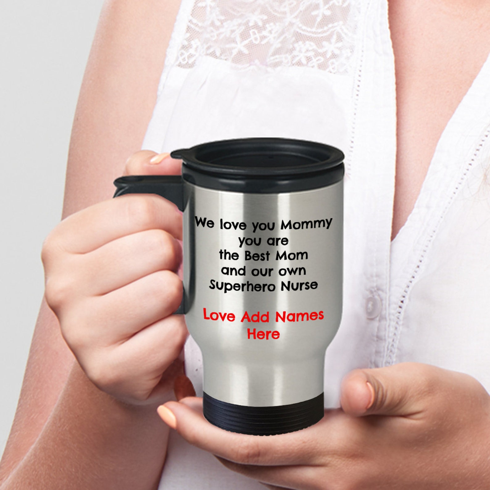 Best Mommy And Nurse Superhero Travel Mug Personalized