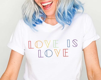 Love is Love Shirt, LGBT Shirts, LGBQT Pride Shirt, Retro Love Wins Graphic T-Shirt,Women Men Kids Toddler Baby Rainbow Retro,Equality,Gift