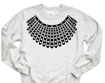 RBG Dissent Collar Crewneck Sweatshirt, Ruth Bader Ginsburg, Women's RBG Collar Shirt, RIP Rbg, Feminist Shirt, Feminist Gift, Unisex
