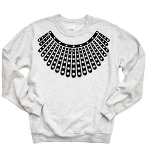 RBG Dissent Collar Crewneck Sweatshirt Women s RBG Collar Shirt Ruth Bader Ginsburg Long Sleeves Rip Rbg Feminist Shirt Feminist Gift Etsy