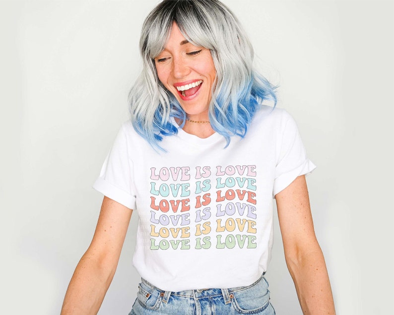 Love is Love Shirt, LGBT Shirts, Vintage Love Wins Graphic T-Shirt,LGBQT Pride Month,Women Men Kids Toddler Baby Rainbow Retro,Equality,Gift 