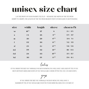 May include: Unisex size chart for a t-shirt with measurements in inches for width, length, sleeve, and chest to fit. The chart includes sizes from XS to 4XL.