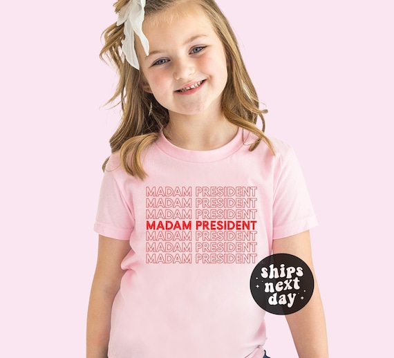 Madam President Shirt 2024 Election Shirt Kamala Harris T-Shirt Harris Walz 2024 Shirt Kamala Shirt Female President Toddler Tee Kids Shirt
