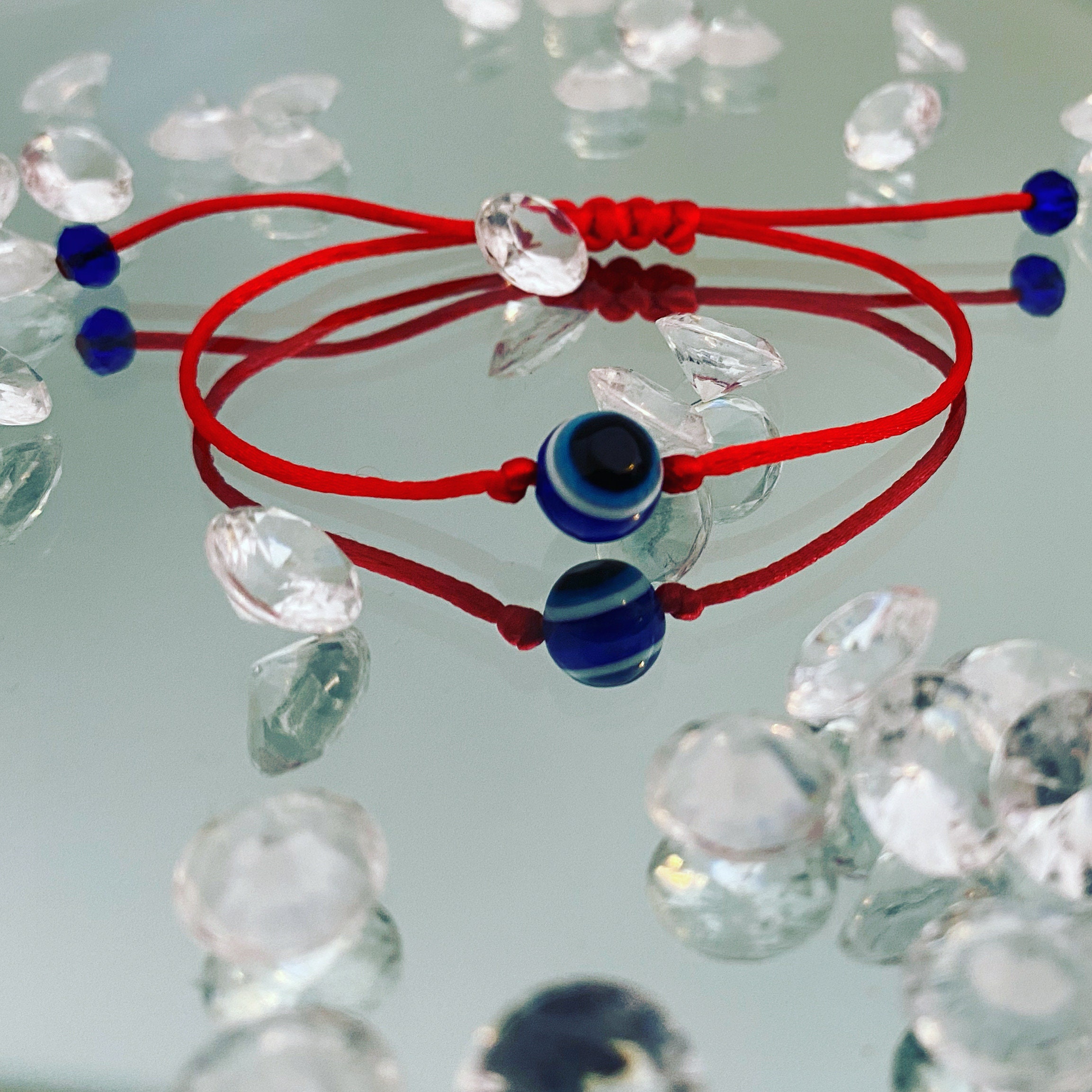 Red string Kabbalah bracelet with evil eye protection Etsy