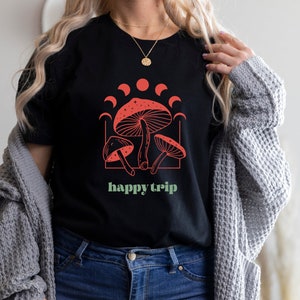 Mushroom shirt, gifts for her, nature shirt, plant shirt,vintage plant shirt, botanical shirt,hippie shirt,vintage tee, mushroom tee