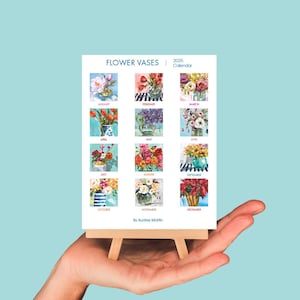 Desktop Flower Calendar 2026, Botanical Desk Calendar, Flower Desktop Calendar 2026, Flower Lover Gift 2026 Desk Calendar, Floral Art,