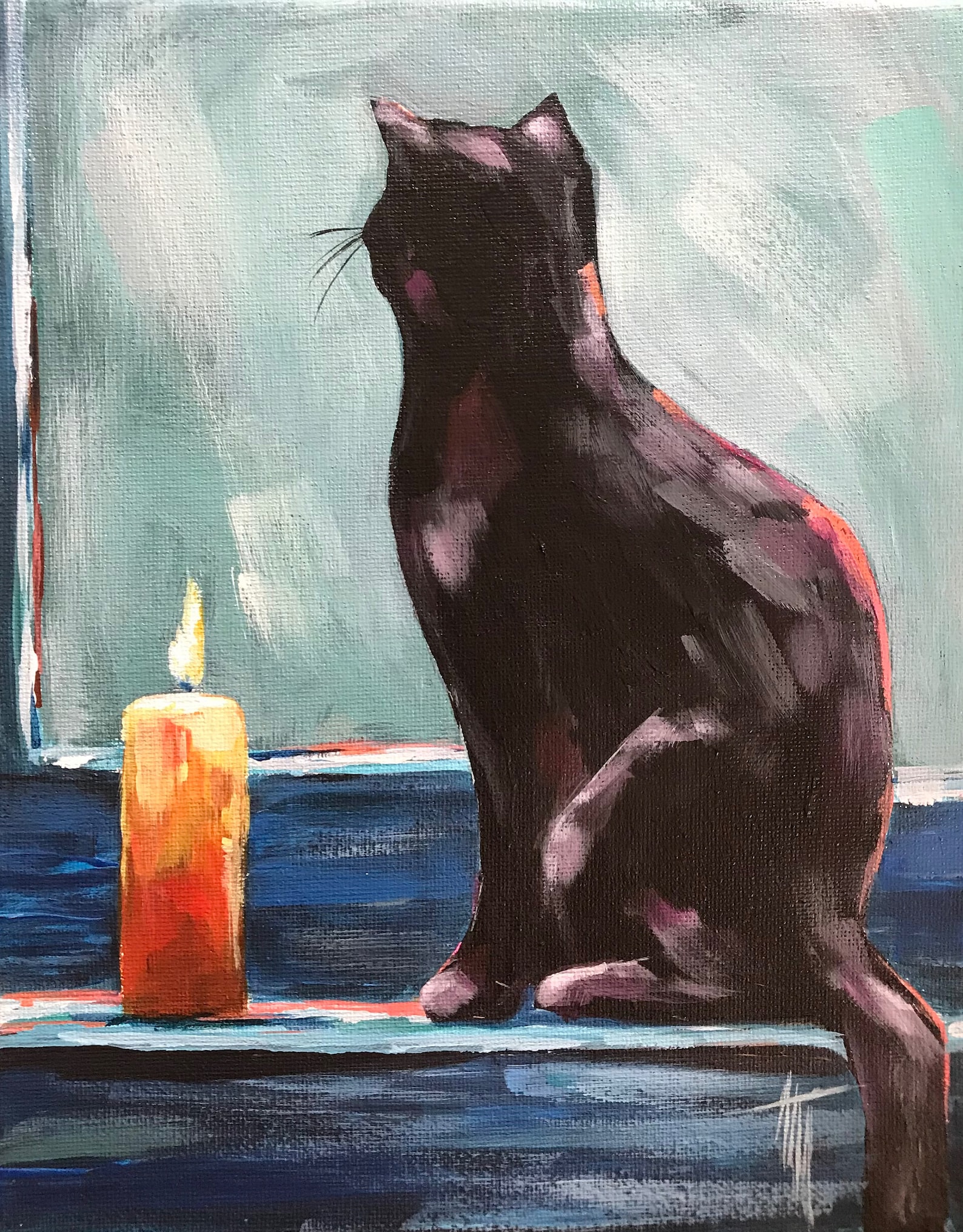 Cat Painting kit DIY Paint Kit Acrylic Painting Dusk of | Etsy