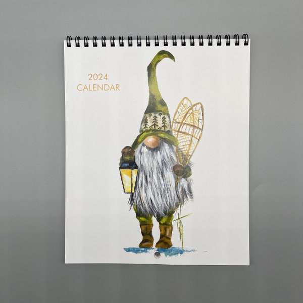 Gnome Wall Calendar 2024 Etsy