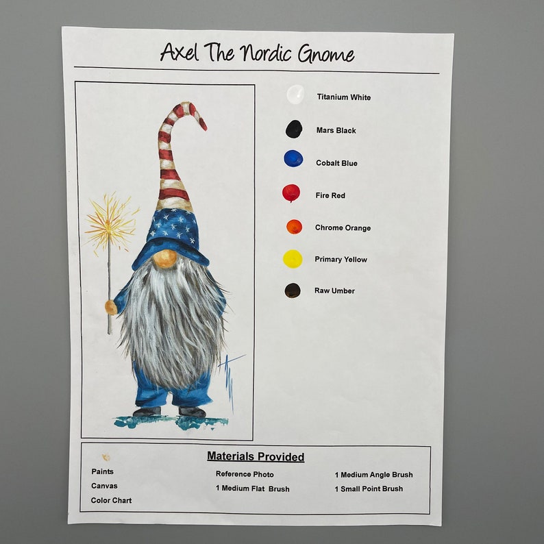 Gnome Painting Kit DIY Painting Kit Axel 4th of July Etsy
