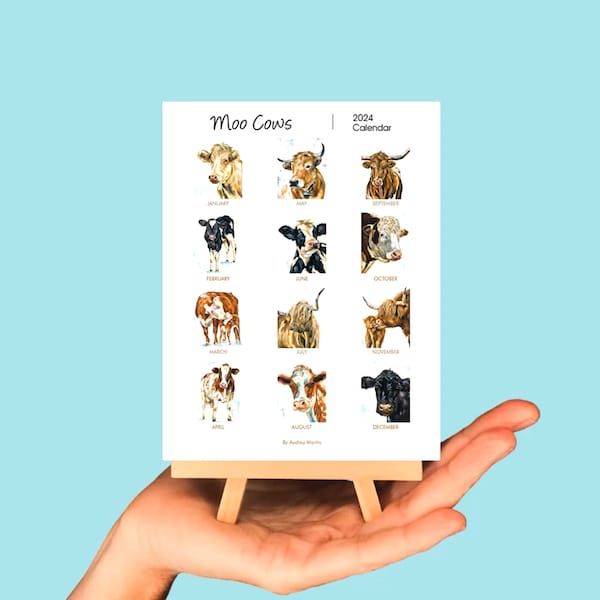 Farm Animal Calendar Etsy