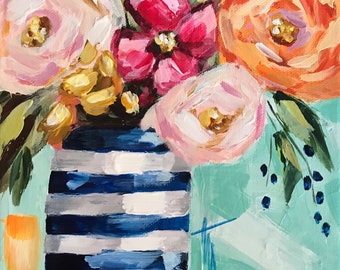 Flower Painting Kit . DIY Paint Kit . Acrylic Painting