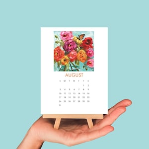 2025  Flower Calendar, 12 month calendar, Flower Gift