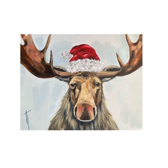 ACRYLIC PAINTING | DIY Paint Kit | Moose | Christmas