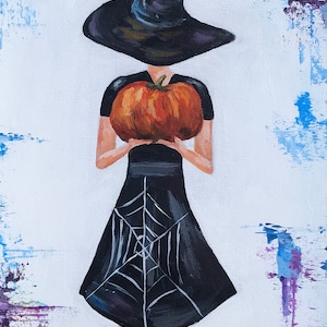 Witch with Pumpkin Painting Kit | DIY Acrylic Paint, Video Tutorial