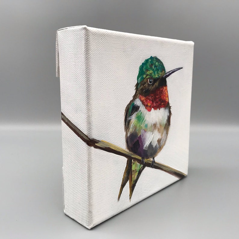 ACRYLIC PAINTING | DIY paint kits | Ruby throated Hummingbird image 2