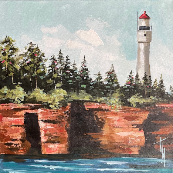 ACRYLIC PAINTING | DIY paint kit | Landscape Art | Lighthouse