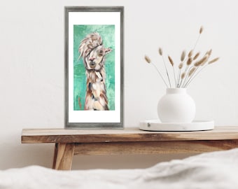 Lama Kunstdruck, Wohnkultur, Bauernhof Tiere