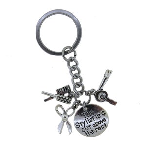 STYLIST HAIRDRESSER THIS STYLIST IS A CUT ABOVE THE REST KEYRING GIFT BOX.