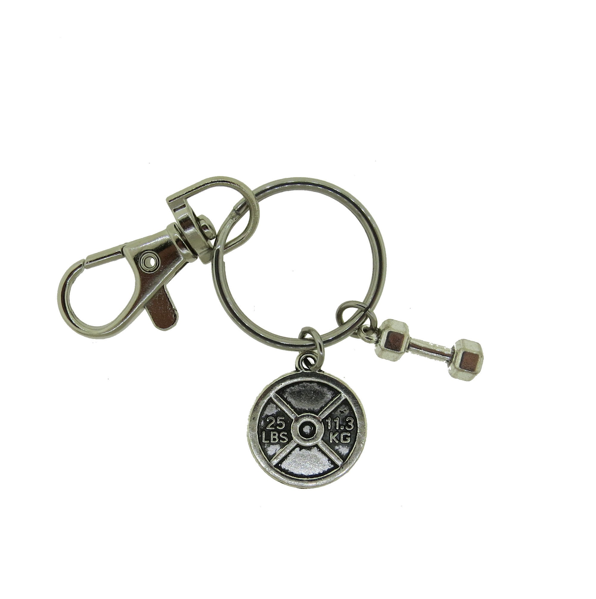 Weightlifter Gym Rat Keychain Stainless Steel Keychain Bodybuilding ...