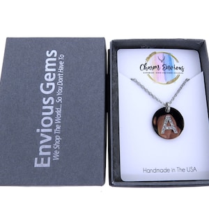 Crystal Stainless Steel Initial Charm Personalized Jewelry Pendant Initial Necklace Initial Jewelry Stainless-Steel Cable Chain Necklace