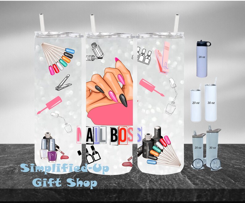 Nail Boss Nail Tech 20oz 30oz Sliding Lid Fliptop Lid Skinny Etsy
