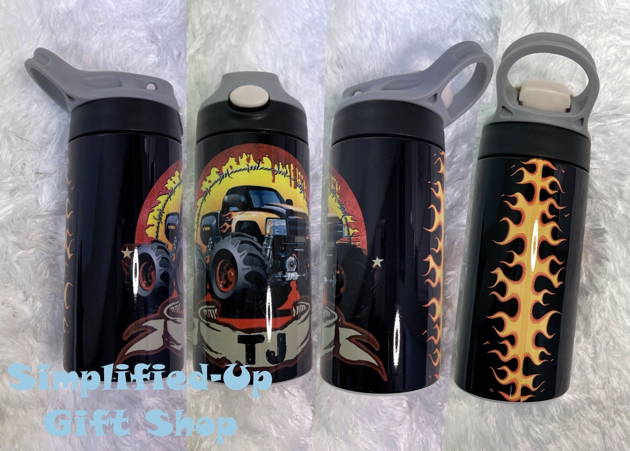 Monster Trucks Kids Water Bottle – That Crafty Mama Co.