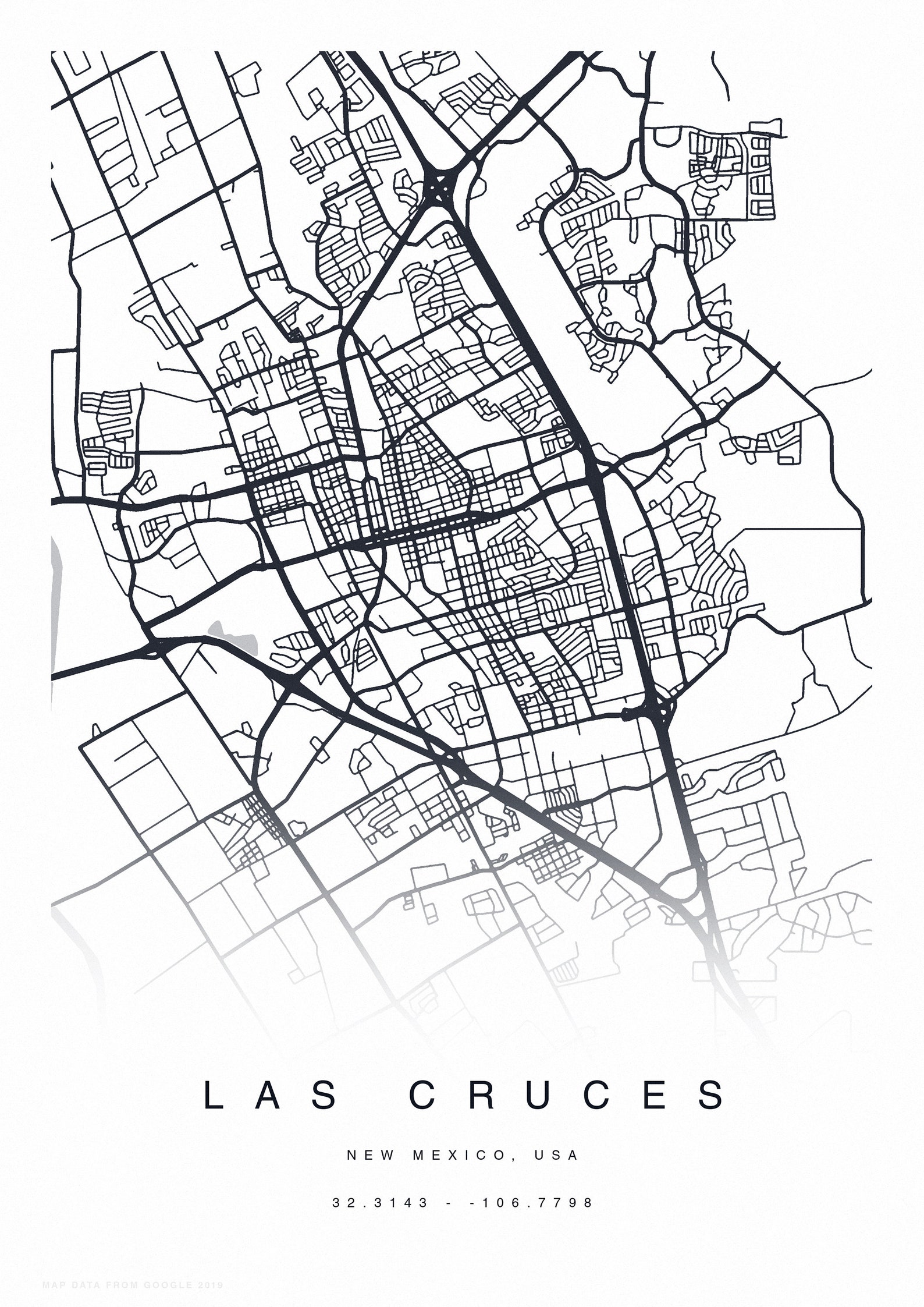 printable-las-cruces-map-print-street-map-of-las-cruces-las-etsy
