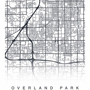 PRINTABLE Overland Park Map Print Street Map of Overland | Etsy