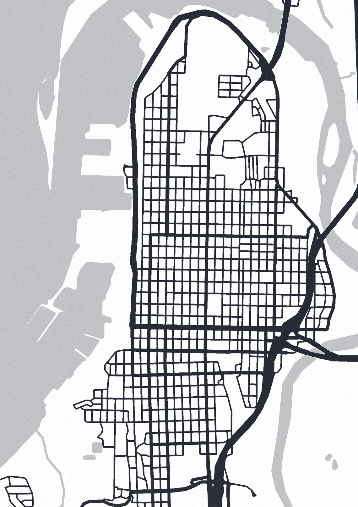 PRINTABLE Everett Map Print Map of Everett Everett Map Etsy