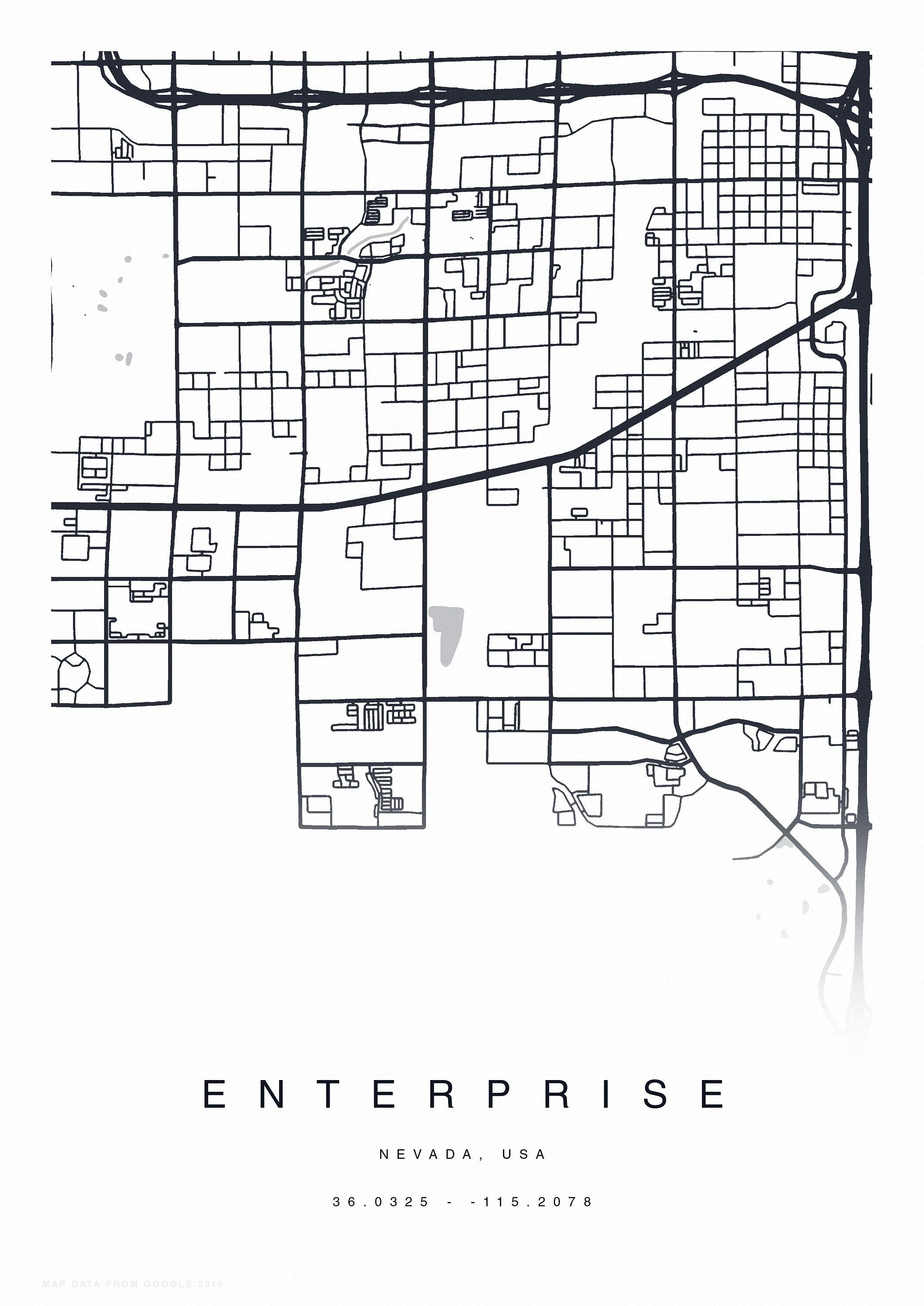 PRINTABLE Enterprise Map Print Street Map of Enterprise | Etsy