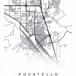 PRINTABLE Pocatello Map Print Street Map of Pocatello  Etsy