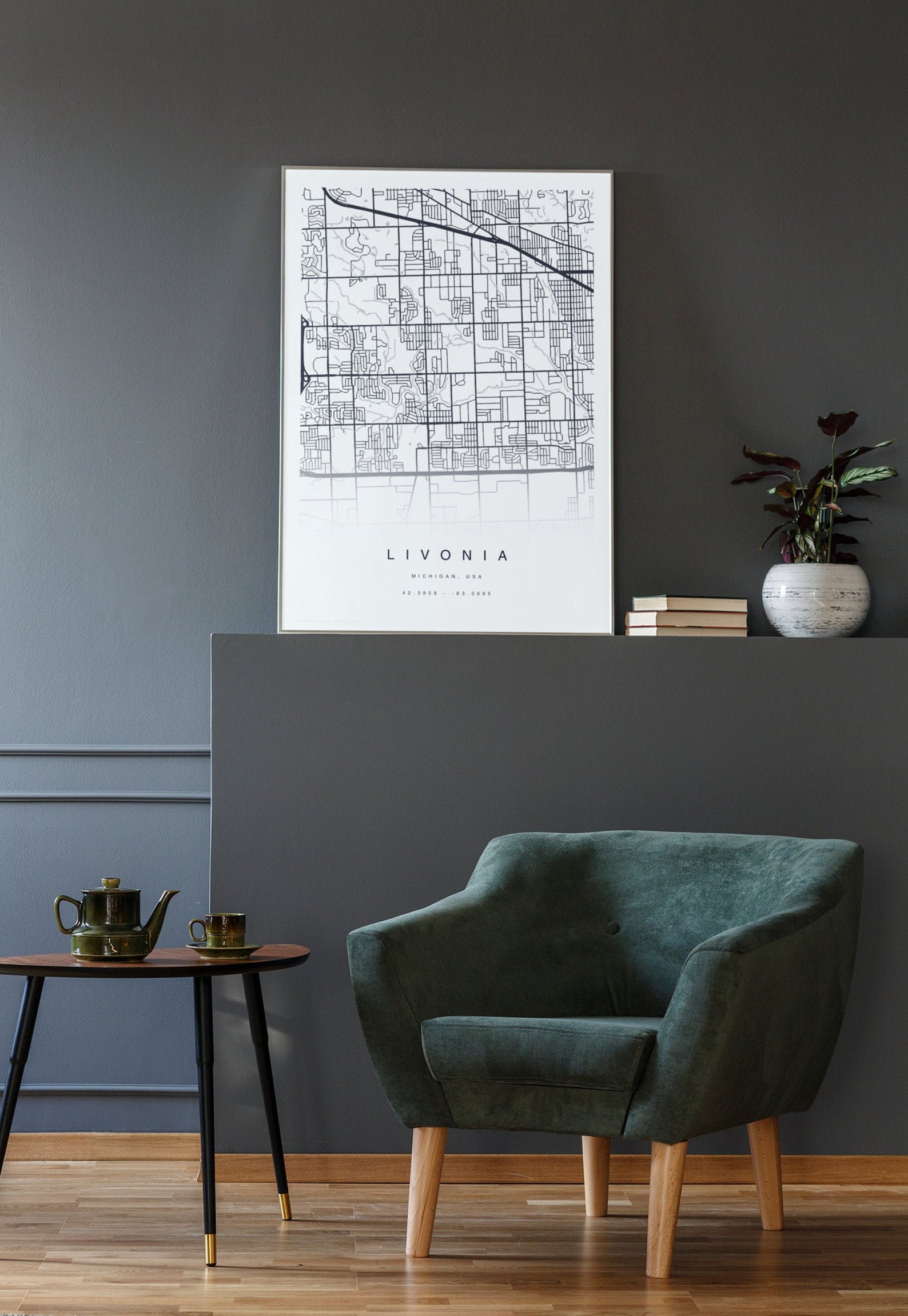 PRINTABLE Livonia Map Print Street Map of Livonia Livonia Etsy