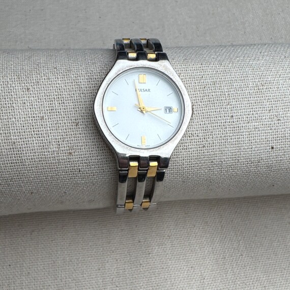 Two Tone Sleek Pulsar with Date Dial - image 7