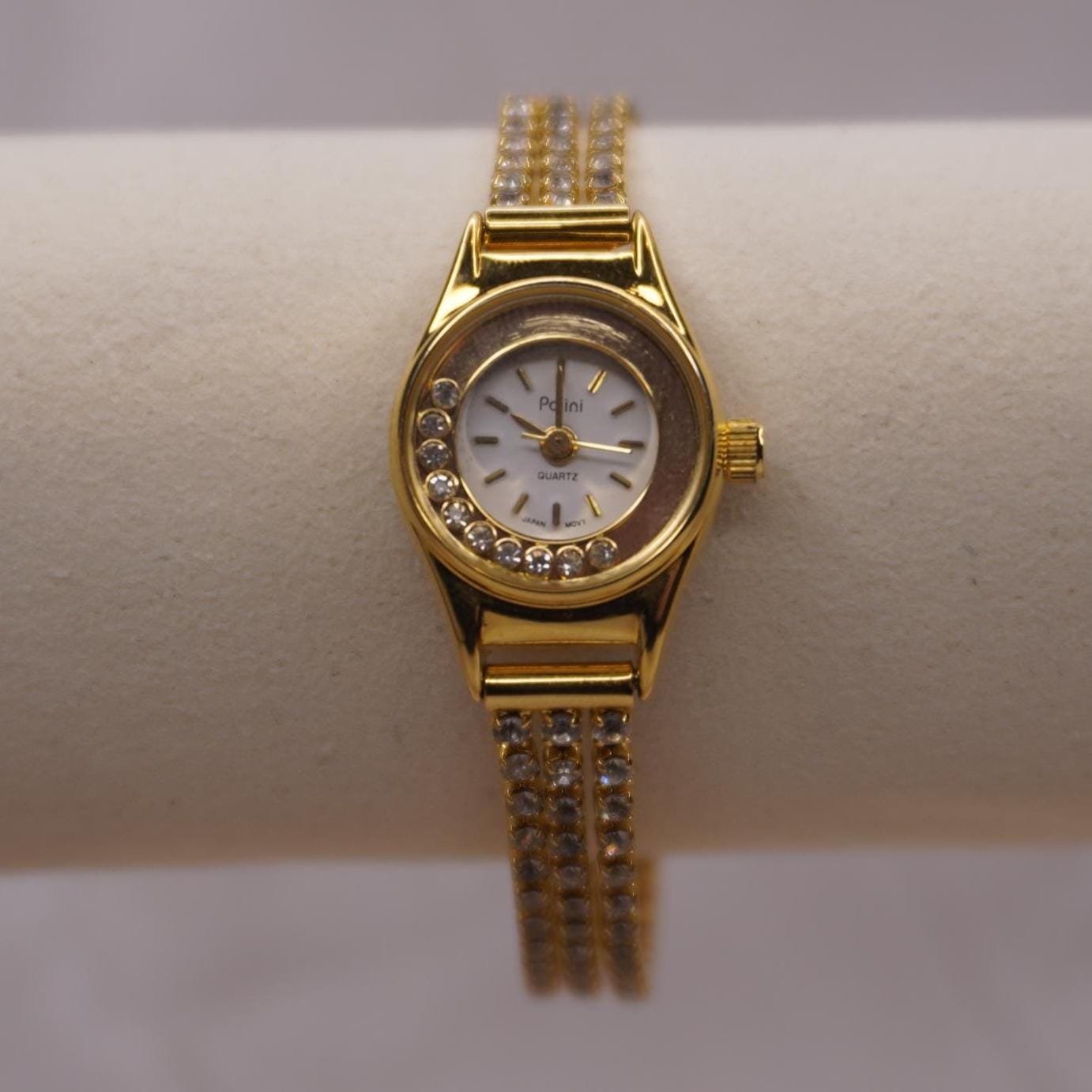 Dainty Diamond Style Polini Gold Bracelet Watch Dainty Diamond Style Polini Gold Bracelet Watch - Etsy main image 3