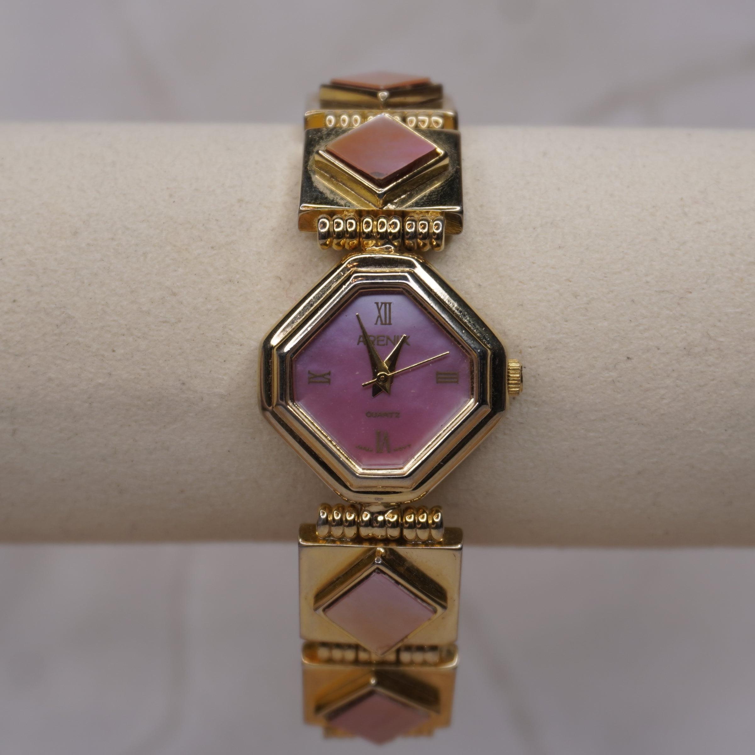 Art Deco Arenix Pink Diamond Gold Watch – Radiant - Etsy