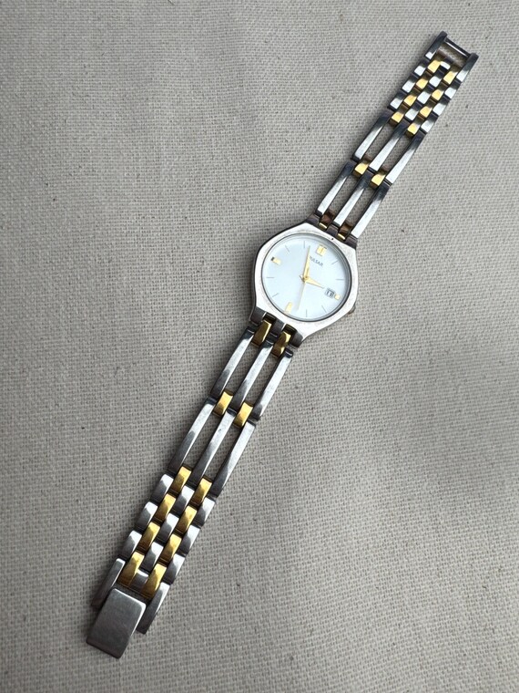 Two Tone Sleek Pulsar with Date Dial - image 6