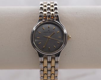 Reloj bicolor Anne Klein / Pulsera plateada y dorada, minimalista