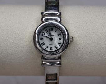 Rare Vintage Silver Abalone Cuff Watch