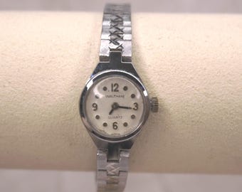 Waltham Silver Bracelet Watch • Dainty Women’s Quartz Timepiece • Classic Stainless Steel Watch Gift