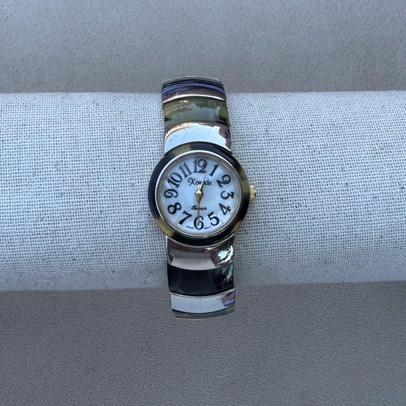 Natural Turtle Shell Stone Silver Cuff Watch - image 2