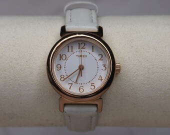 Timex Classic White Leather Strap Watch - Rose Gold Case Timex Women main image 2