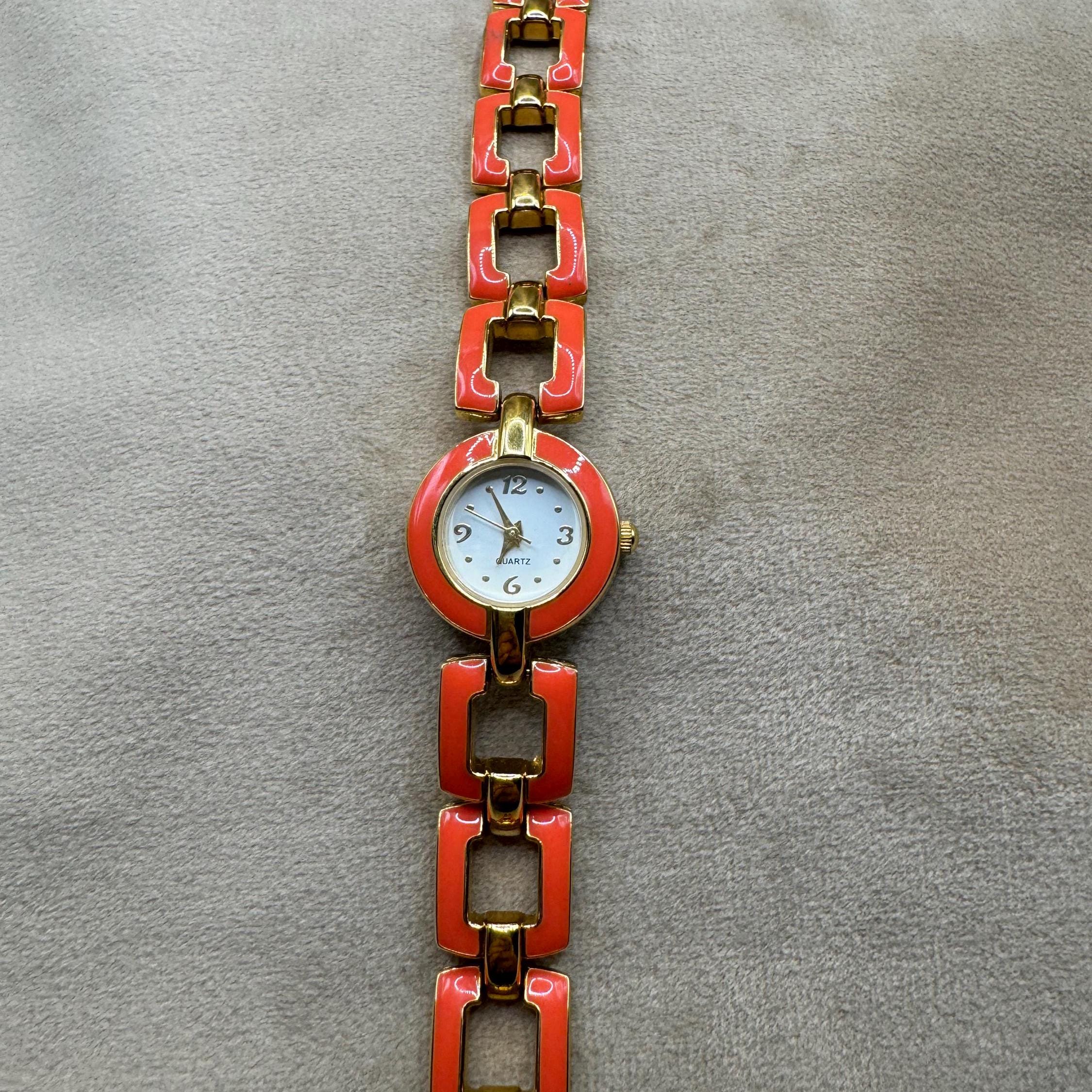 Gold and Deep Peach Tone, 1990\'s Avon Round Dainty Watch 90s Avon Watch - Etsy main image 3