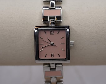 Y2k Light Pink Sterling Silver Square Watch
