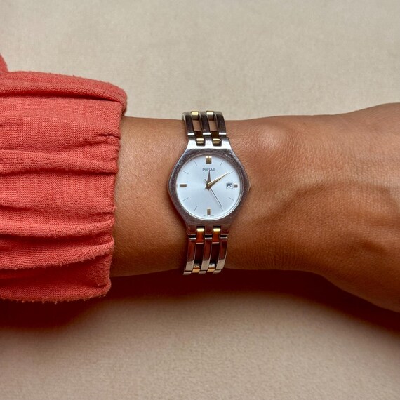 Two Tone Sleek Pulsar with Date Dial - image 2