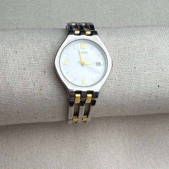 Two Tone Sleek Pulsar with Date Dial - image 3