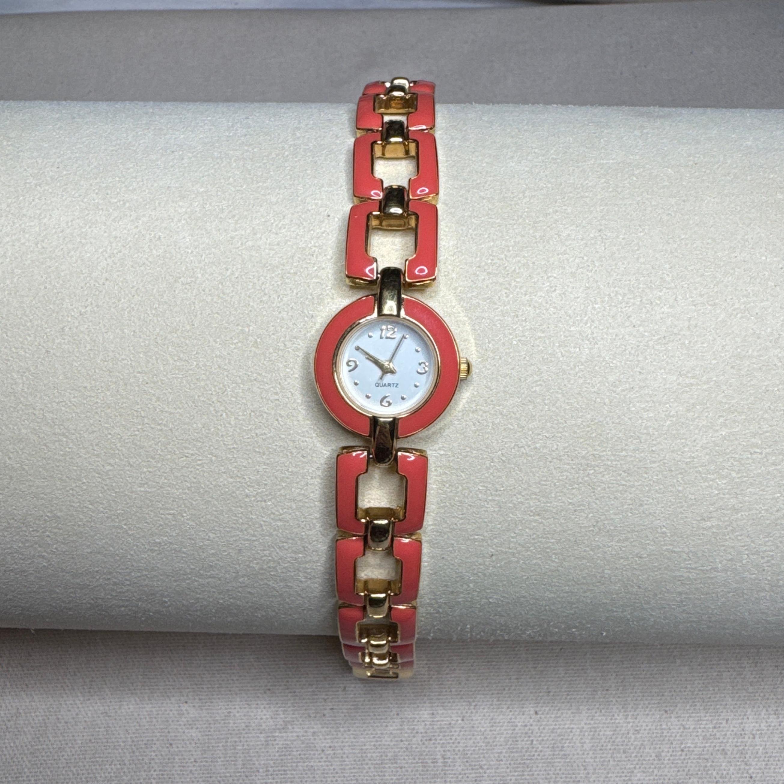 Gold and Deep Peach Tone, 1990\'s Avon Round Dainty Watch 90s Avon Watch - Etsy main image 2