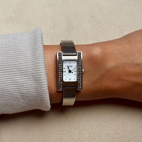 Dark Diamond Rectangular Vintage Modern Watch - image 2