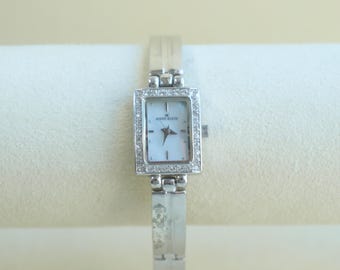 1990s Vintage Anne Klein Dainty Square Cuff Watch w/ Extra Link
